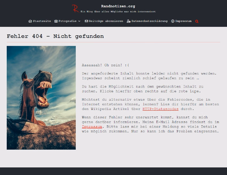 404page Plugin-Ansicht