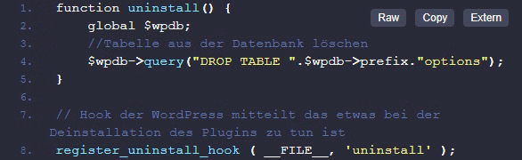 Enlighter Plugin-Ansicht