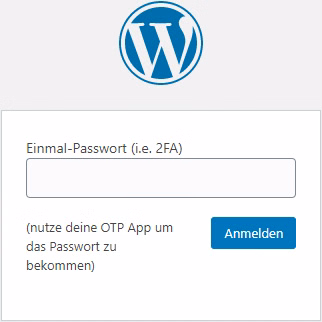 Two-Factor Authentication Plugin-Ansicht