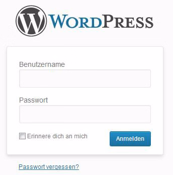 wordpress login passwort